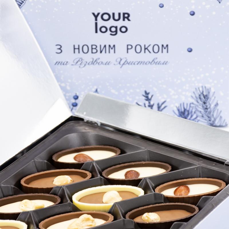Коробка цукерок Elegance з логотипом 125 г Коробка цукерок Elegance з логотипом 125 г Фото 8