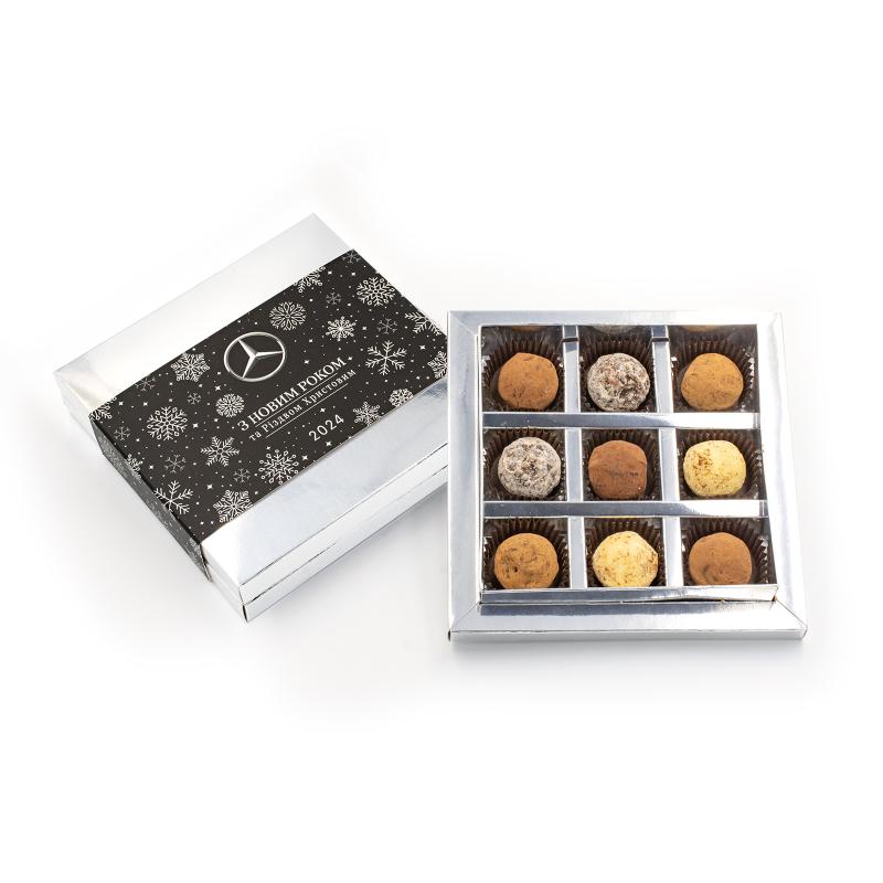 Шоколадный набор French truffle box со своим лого 110 г Шоколадный набор French truffle box со своим лого 110 г Фото 3