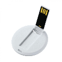 Флешка кругла кредитна картка USB 2.0 біла 43 мм з логотипом 4 Gb