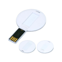 Флешка круглая кредитная карта USB 2.0 белая 43 мм с логотипом 32 Gb