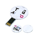 Флешка круглая кредитная карта USB 2.0 белая 43 мм с логотипом 32 Gb