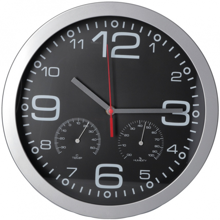 Настенные часы пластиковые Optima CHRONO с термометром и гигрометром с вашим лого 30 см Настенные часы пластиковые Optima CHRONO с термометром и гигрометром с вашим лого 30 см Фото 2