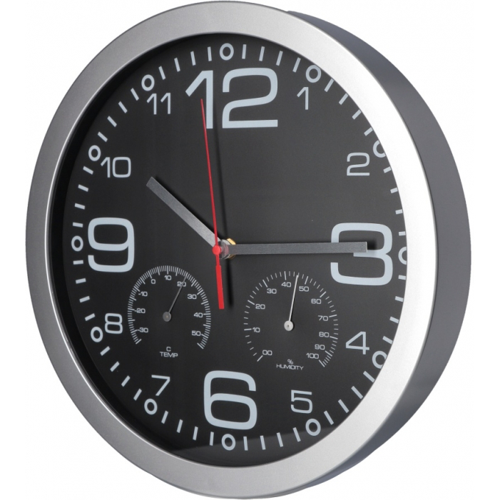 Настенные часы пластиковые Optima CHRONO с термометром и гигрометром с вашим лого 30 см Настенные часы пластиковые Optima CHRONO с термометром и гигрометром с вашим лого 30 см Фото 3