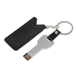 Флэш-память ключ в кожаном чехле с вашим лого 32 Gb