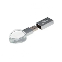 Стеклянная USB-Флешка на 16Gb кристал с подсветкой под печать вашего логотипа